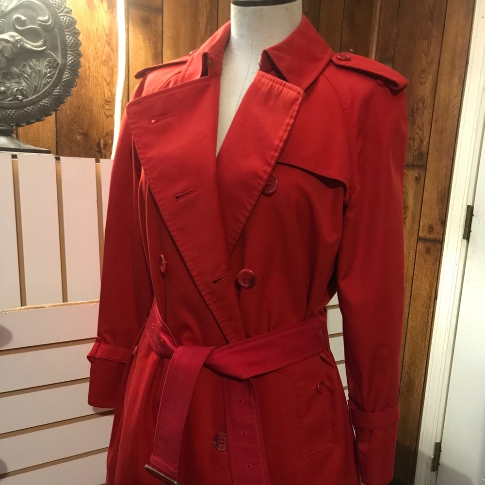Vintage red 1980’s Burberry’s trench coat